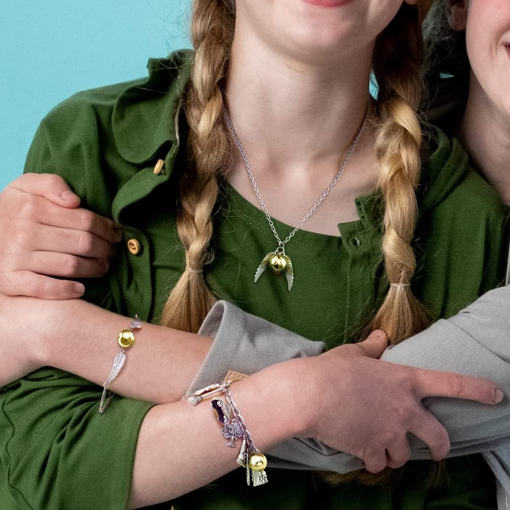 SANNIDHI Golden Snitch Necklace Bracelet Combo Fashion Snitch Pendent Necklace Bracelet Gift for Harry Potter Fans Party Favor Halloween Costume Accessory for Kids SANNIDHI Golden Snitch Necklace Bracelet Combo Fashion Snitch Pendent Necklace Bracelet Gift for Harry Potter Fans Party Favor Halloween Costume Accessory for Kids
